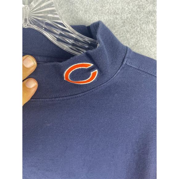 Reebok RBK Chicago Bears Shirt Mens M Blue Long Sleeve Mock Neck Stitched NFL - Picture 6 of 10